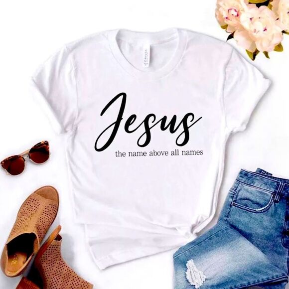 Tops - ⭐️Brand New Large White Jesus  Printed T-shirt Women